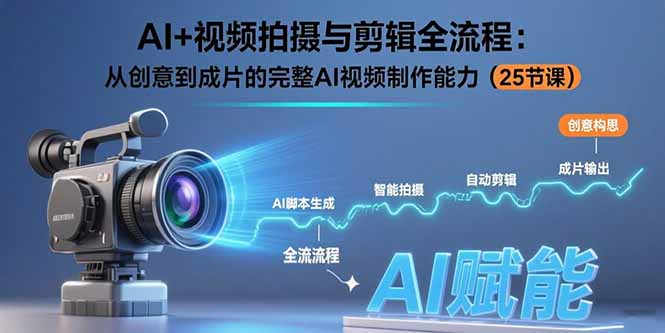 AI+视频拍摄与剪辑全流程：从创意到成片的完整AI视频制作能力(25节课-星云网创