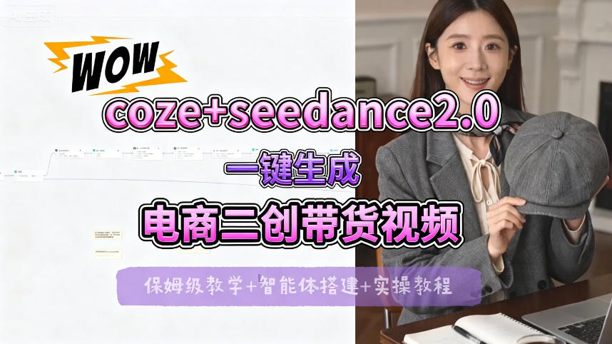 【Coze工作流搭建实操教程】seedance2.0+coze一键生成电商二创带货视频，全流程保姆级教学-星云网创