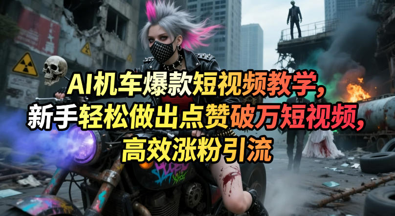 AI机车爆款短视频教学，新手轻松做出点赞破万短视频，高效涨粉引流-星云网创