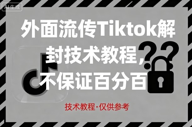 外面流传Tiktok解封技术教程，不保证百分百，具体自测-星云网创