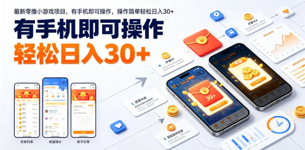 最新零撸小游戏项目，有手机即可操作，操作简单轻松日入30+-星云网创