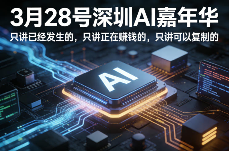 3月28号深圳AI嘉年华，只讲已经发生的，只讲正在賺钱的，只讲可以复制的-星云网创
