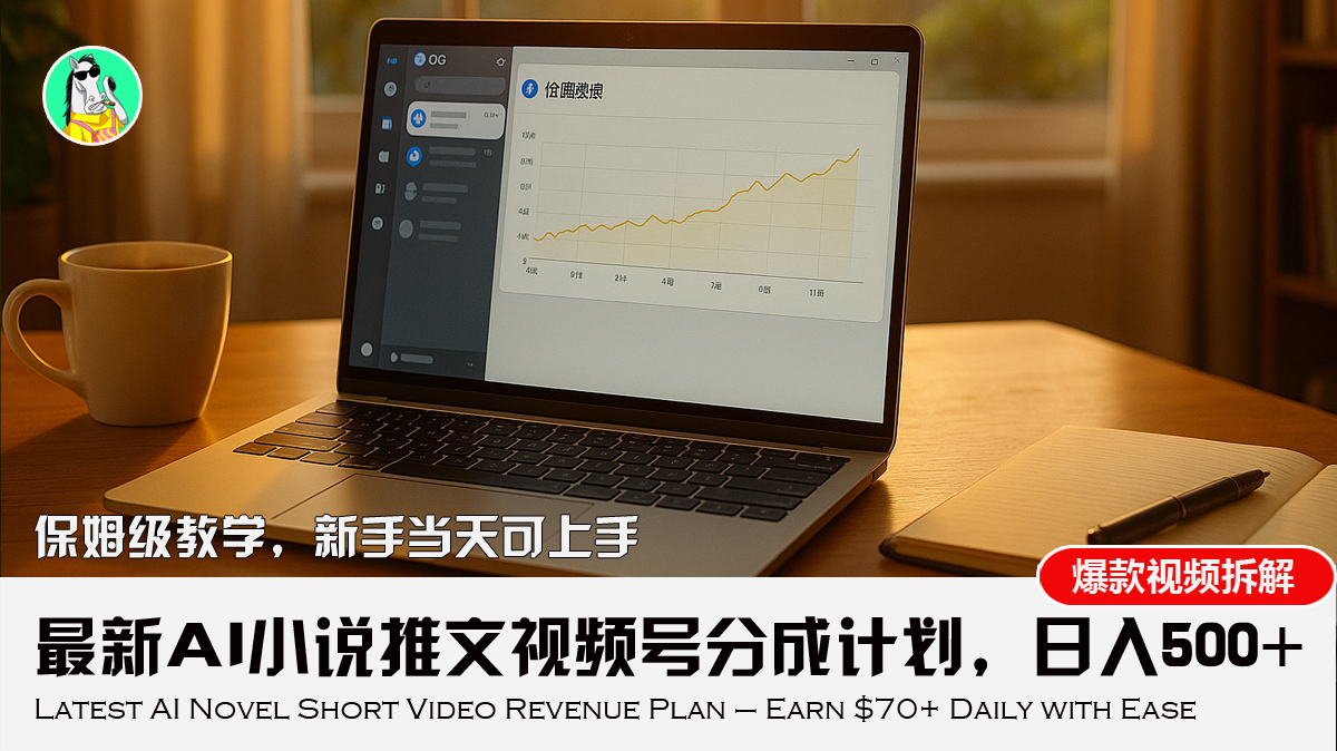 最新AI小说推文视频号分成计划，新手小白也能当天日入500+教程-星云网创