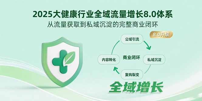2025大健康行业全域流量增长8.0体系，从流量获取到私域沉淀的完整商业闭环-星云网创