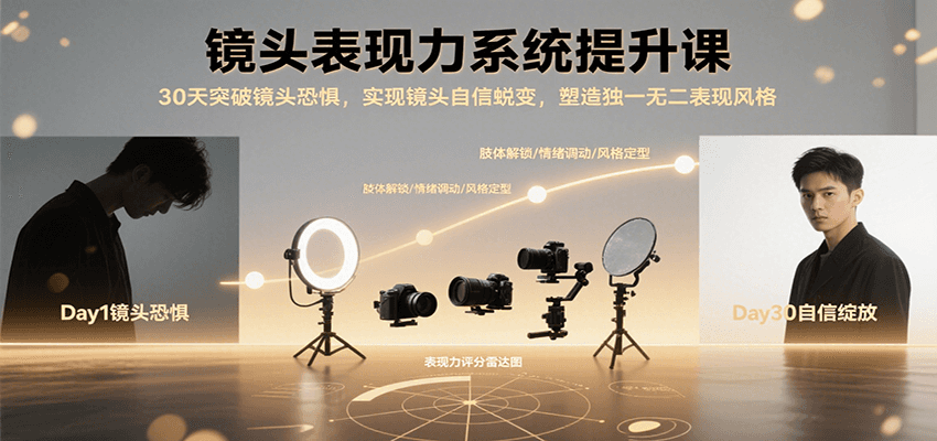 镜头表现力系统提升课，30天突破镜头恐惧实现自信蜕变，塑造独一无二表现风格-星云网创