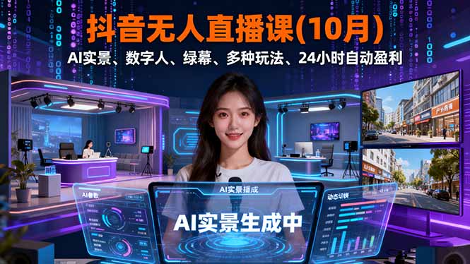 抖音无人直播课(10月-我要项目网