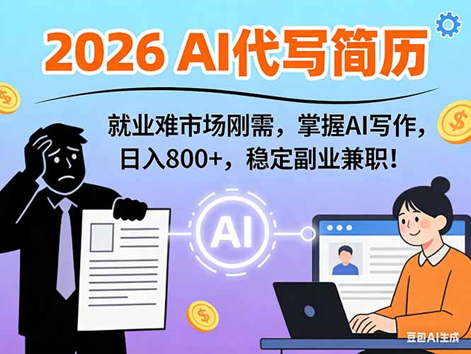 AI代写简历，超暴利，用万能模板月入1-3万实战教程，2026年市场刚需！-星云网创