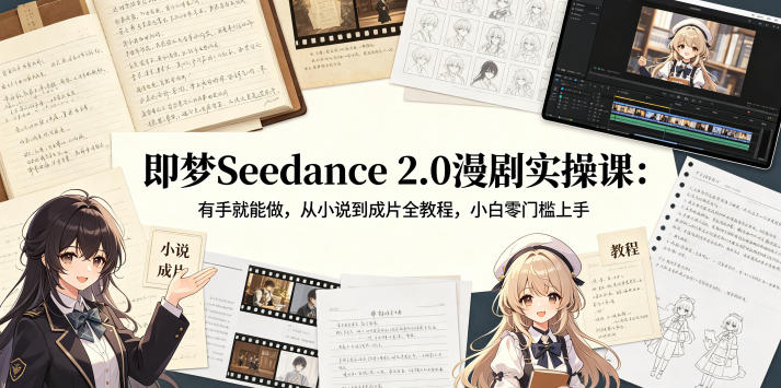 即梦Seedance 2.0漫剧实操课：有手就能做，从小说到成片全教程，小白零门槛上手-星云网创