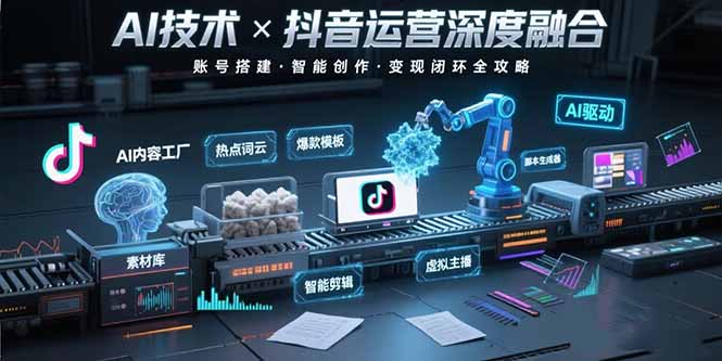 AI技术与抖音运营的深度融合应用：涵盖账号搭建、内容创作、收益变现等-星云网创