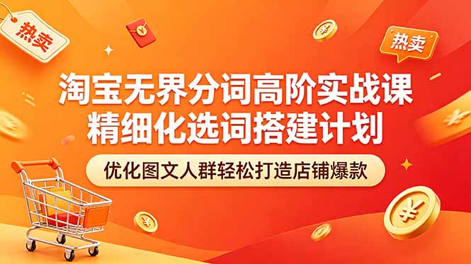 淘宝无界分词高阶实战课 精细化选词搭建计划 优化图文人群轻松打造店铺爆款-星云网创