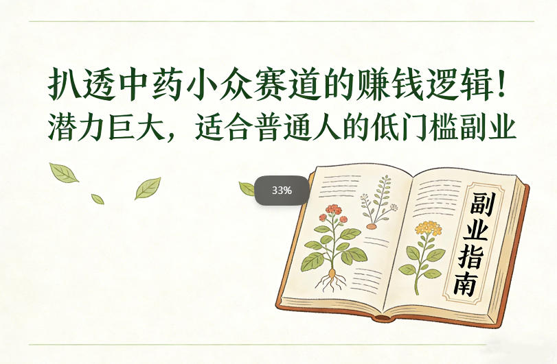 扒透中药小众赛道的賺米逻辑，潜力巨大，适合普通人的低门槛副业-星云网创