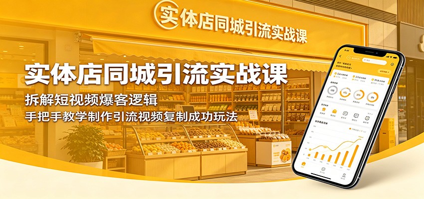 实体店同城引流实战课：拆解短视频爆客逻辑，手把手教学制作引流视频复制成功玩法-星云网创