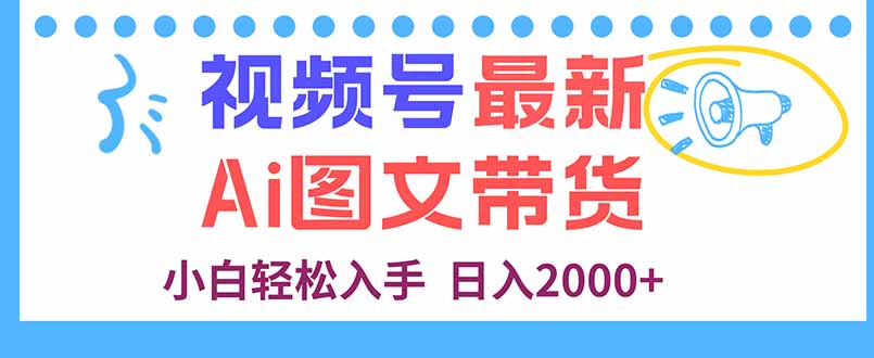 视频号最新AI图文带货，每天几分钟，小白轻松入手，日入2000+-柚子轻创