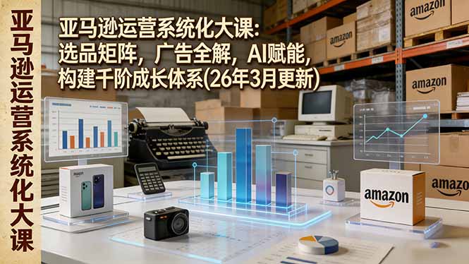 亚马逊运营系统化大课：选品矩阵，广告全解，AI赋能，构建千阶成长体系(26年3月更新-问题不大网创