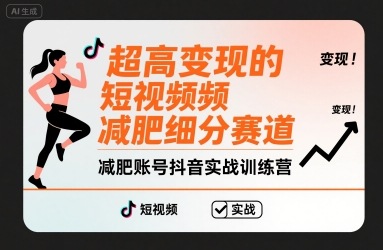 超高变现的短视频减肥细分赛道，减肥账号抖音实战训练营-星云网创