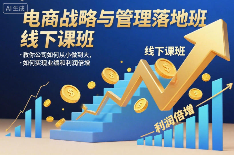 电商战略与管理落地班线下课，教你公司如何从小做到大，如何实现业绩和利润倍增【录音】-星云网创