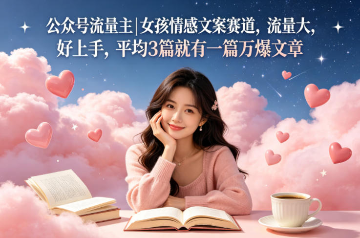 公众号流量主女孩情感文案赛道，流量大，好上手，平均3篇就有一篇万爆文章-星云网创