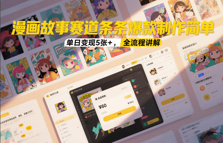 漫画故事赛道条条爆款制作简单，单日变现5张+，全流程讲解-星云网创