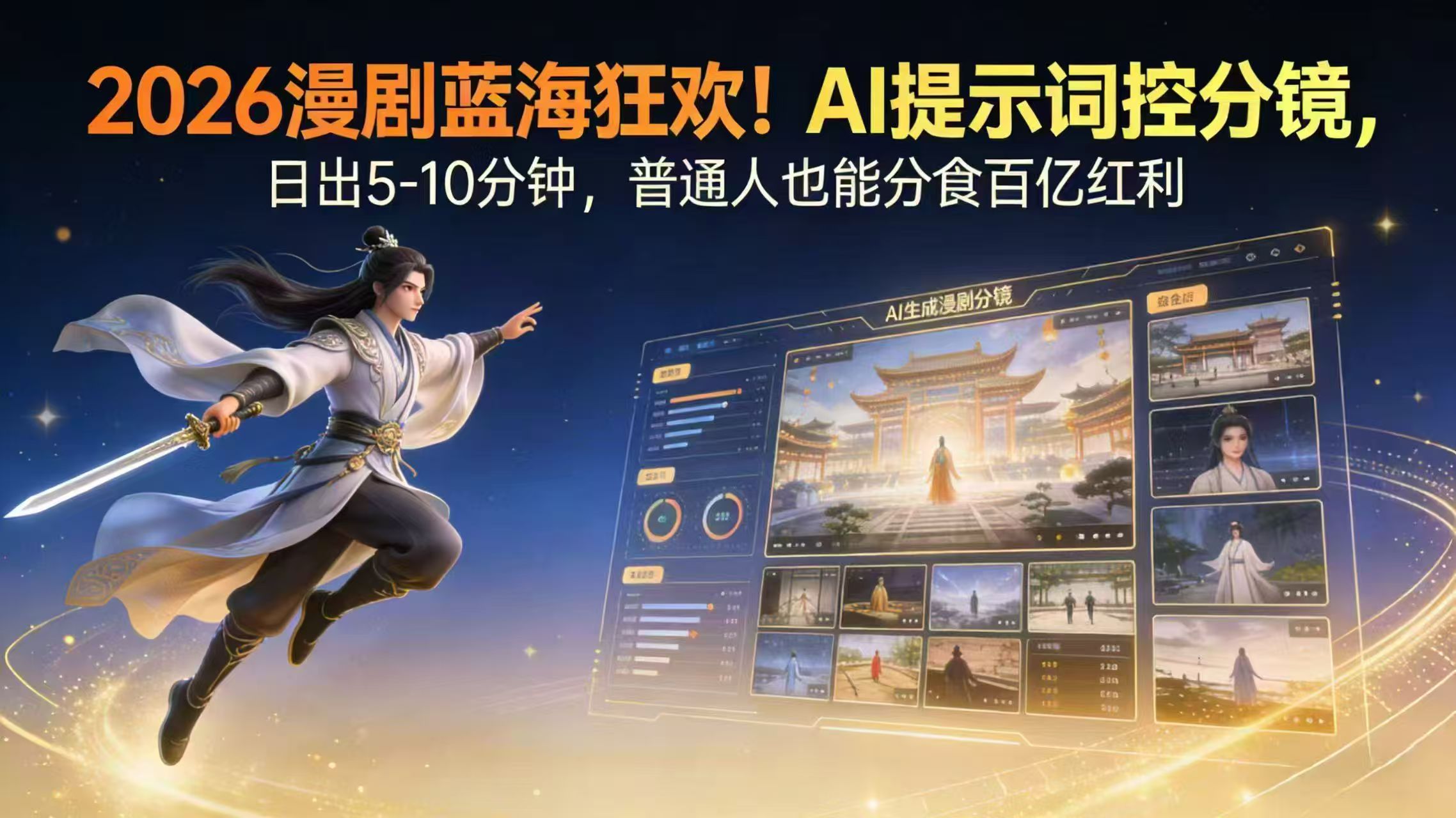 2026漫剧红利实锤！ AI 提示词控分镜， 普通人也能轻松月入过万-星云网创