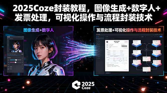 2025Coze封装教程,图像生成+数字人+发票处理,可视化操作与流程封装技术-星云网创