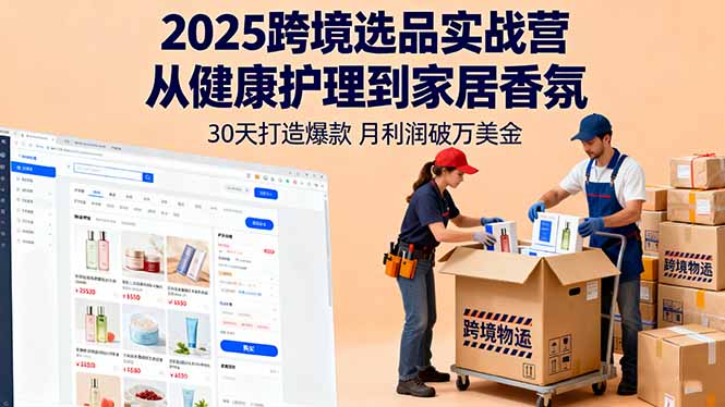 2025跨境选品实战营：从健康护理到家居香氛，30天打造爆款,月利润破万美金-云网创