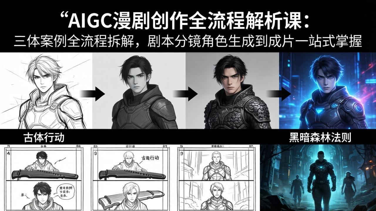 AIGC漫剧创作全流程解析课：三体案例全流程拆解，剧本分镜角色生成到成片一站式掌握-星云网创