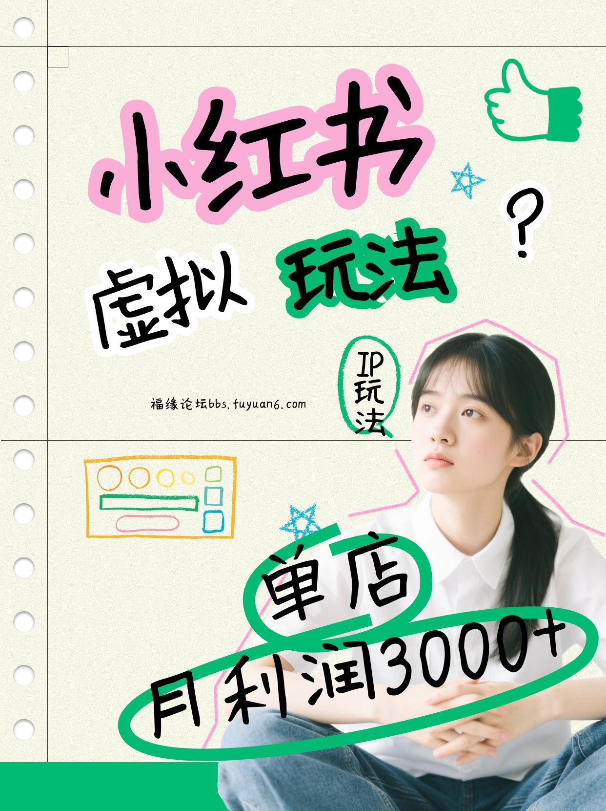 小红书虚拟玩法(铺货流和单品玩法)，单店月利润3000+，IP打法+原创商品(0违规)-星云网创