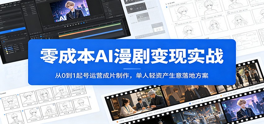 零成本AI漫剧变现实战：从0到1起号运营成片制作，单人轻资产生意落地方案-星云网创