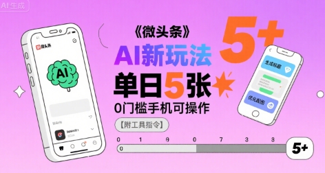 微头条AI新玩法，小白单日5张+，0门槛手机可操作【附工具指令】-星云网创