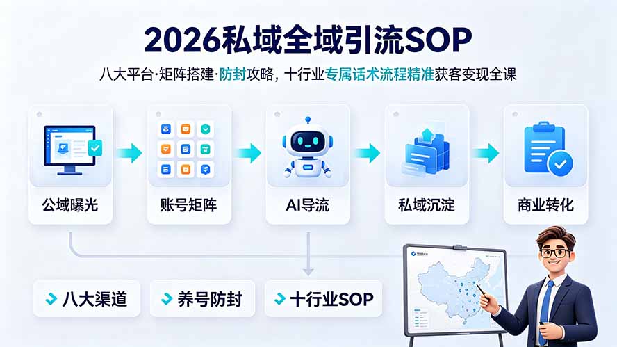 2026私域全域引流SOP｜八大平台·矩阵搭建·防封攻略，十行业专属话术流程精准获客变现全课-星云网创