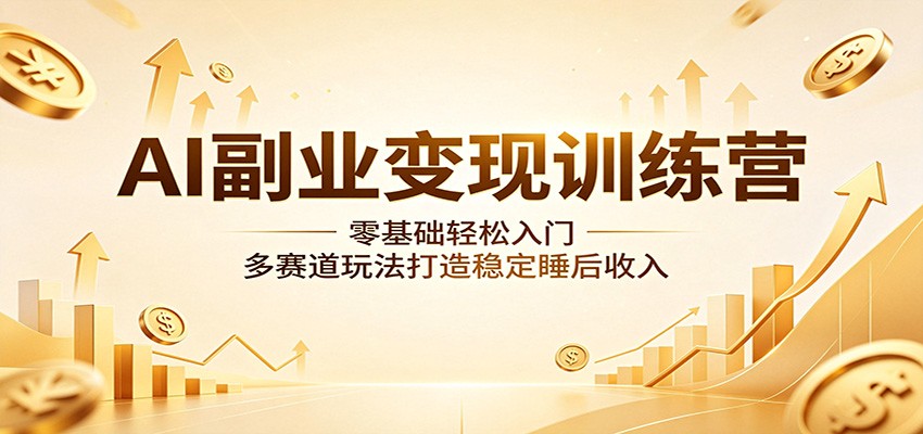 AI副业变现训练营：零基础轻松入门，多赛道玩法打造稳定睡后收入-星云网创