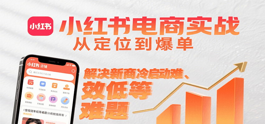 小红书电商实战，从定位到爆单解决新商冷启动难、变现效率低等难题-星云网创