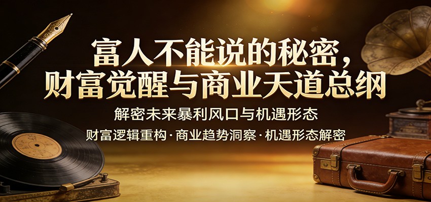 富人不能说的秘密，财富觉醒与商业天道总纲，解密未来暴利风口与机遇形态-问题不大网创