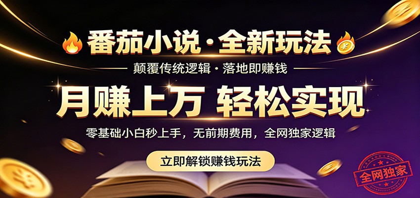 番茄小说5月最新独家玩法，稳定落地实测月入过万！-星云网创
