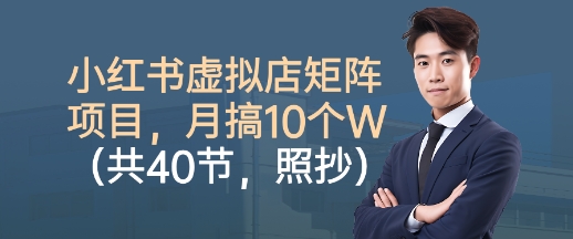 小红书虚拟店矩阵项目，照抄照做，月搞1W+(共40节)-星云网创
