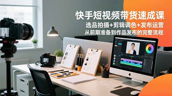 快手短视频带货速成课，选品拍摄+剪辑调色+发布运营，从前期准备到作品发布的完整流程-我要项目网