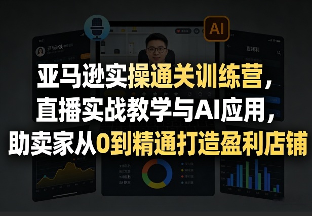 亚马逊实操通关训练营，直播实战教学与AI应用，助卖家从0到精通打造盈利店铺(更新5月23日)-星云网创