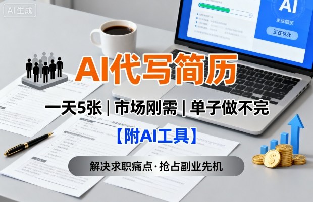 AI代写简历，一天5张，今年找工作难，市场刚需，单子做不完【附AI工具】-星云网创