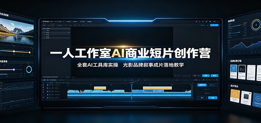 一人工作室AI商业短片创作营：全套AI工具库实操，光影品牌叙事成片落地教学-星云网创