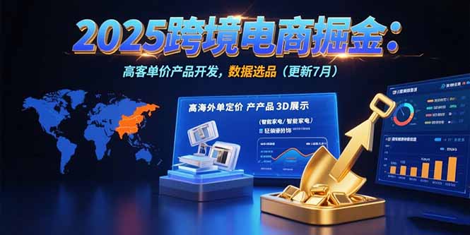 2025跨境电商掘金：蓝海市场定位，高客单价产品开发，数据选品(更新7月-柚子轻创