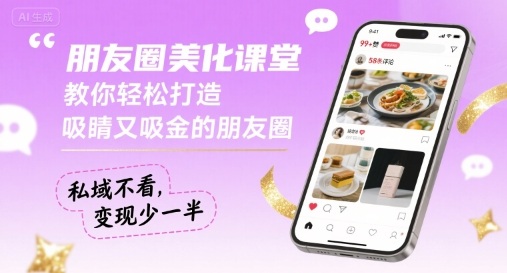 朋友圈美化课堂，教你轻松打造，吸睛又吸金的朋友圈，私域不看，变现少一半-星云网创