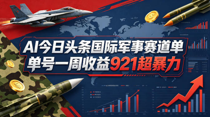 AI今日头条国际军事赛道，单号一周收益921，超暴力-星云网创