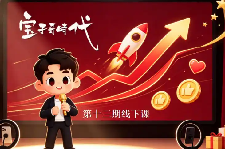 宝子哥抖音直播第13期VIP线下课9月5-6日,26年最值得看的直播课程,快速突破直播间流量瓶颈,打造高效起号闭环