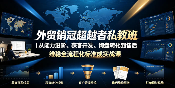 外贸销冠超越者私教班｜从能力进阶、获客开发、询盘转化到售后维稳全流程标准化成交实战课-星云网创