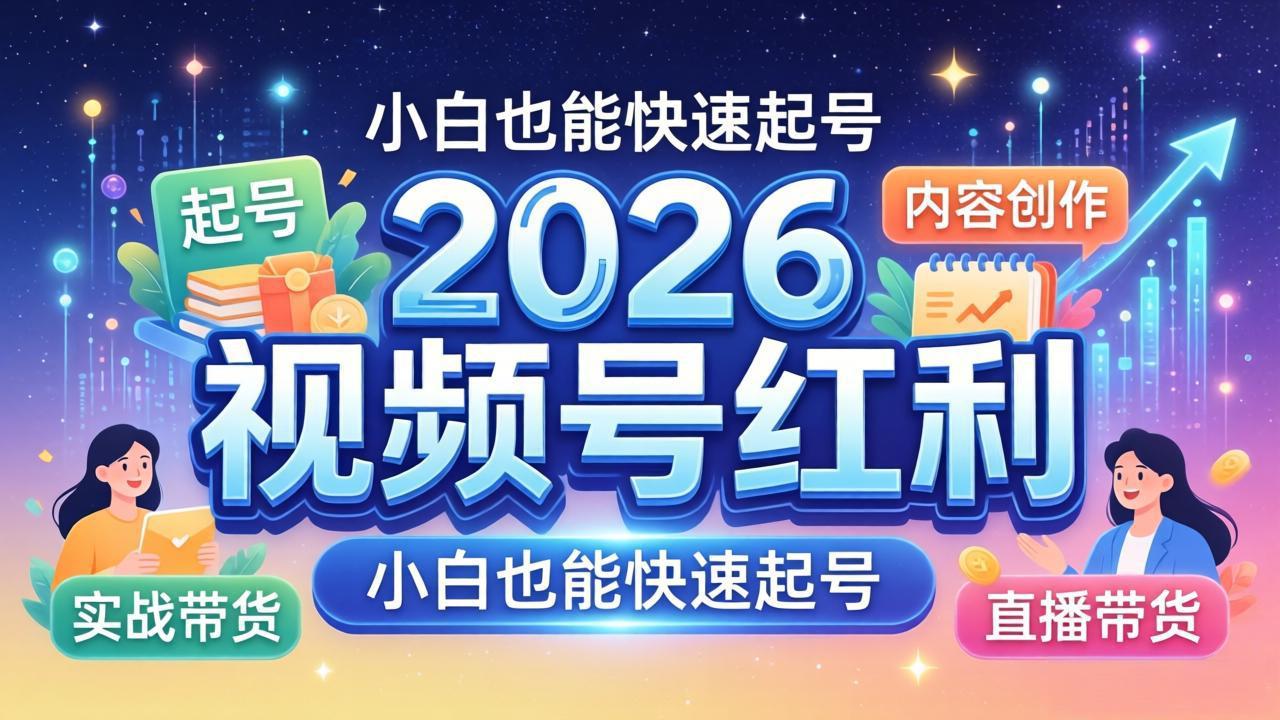 2026视频号红利实战营，大佬亲授起号、内容、直播、IP、投流、私域、矩阵全套落地打法-星云网创