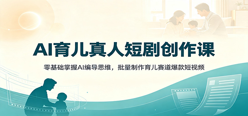 AI育儿真人短剧创作课：零基础掌握AI编导思维，批量制作育儿赛道爆款短视频-星云网创