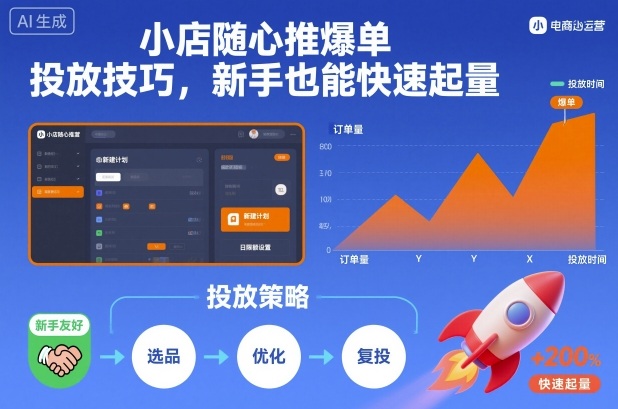 小店随心推爆单投放技巧，新手也能快速起量-星云网创