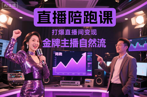 直播陪跑课，金牌主播自然流打爆直播间，复制高变现玩法-星云网创