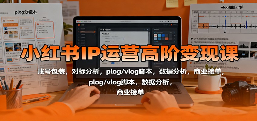 小红书IP运营高阶变现课:账号包装,对标分析,plog/vlog脚本,数据分析,商业接单-星云网创