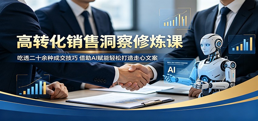 高转化销售洞察修炼课：吃透二十余种成交技巧，借助AI赋能轻松打造走心文案-星云网创